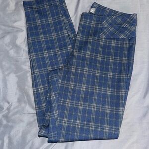 Wonderly Blue and Gray Plaid Chinos